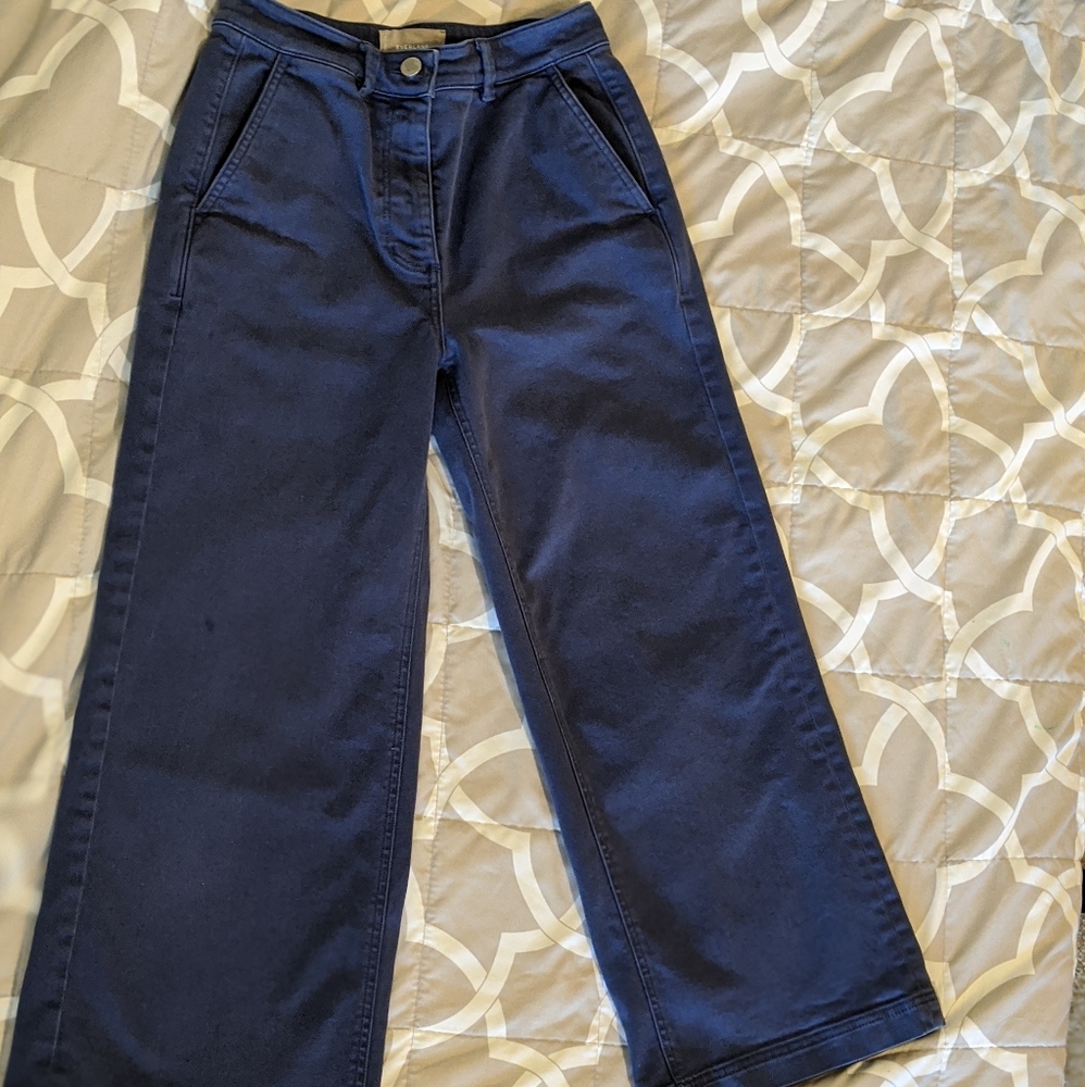 Wide leg blue pants